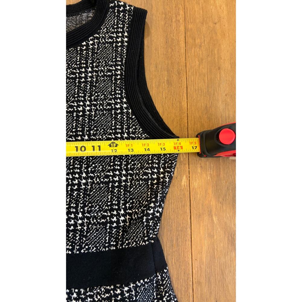 Kate Spade New York Black White Plaid Wool Blend Sleeveless Fit Flare Dress S - Picture 6 of 9